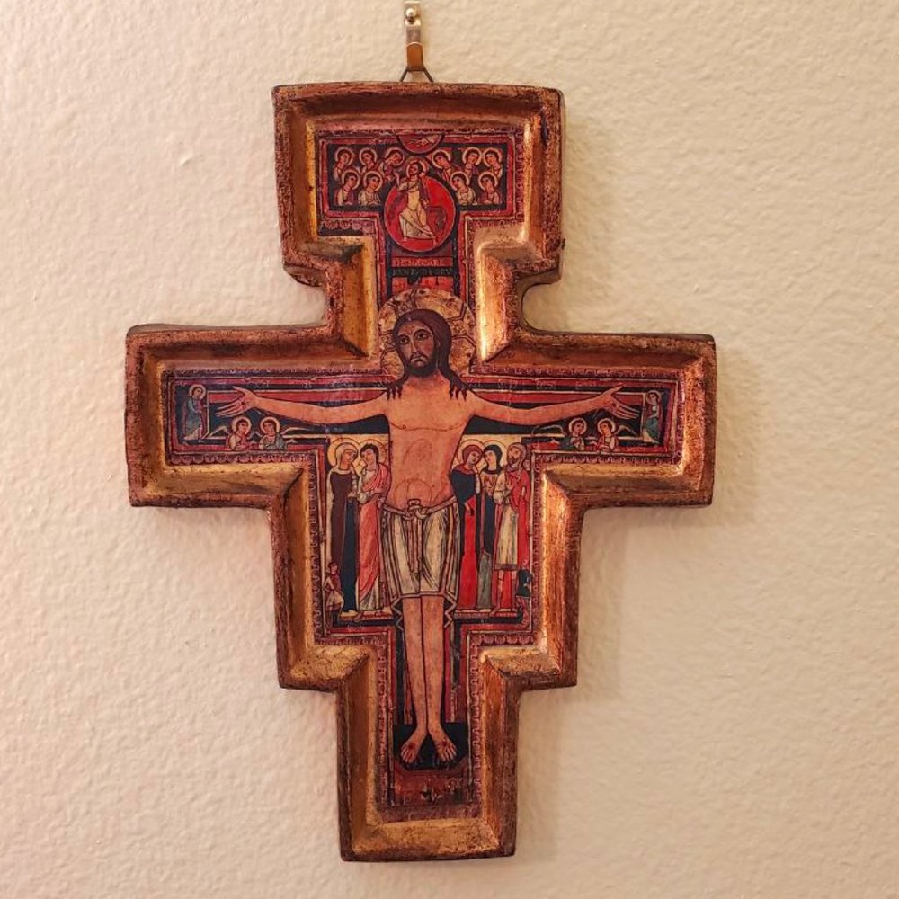 10" San Damiano Franciscan Cross Crucifix Romanesque